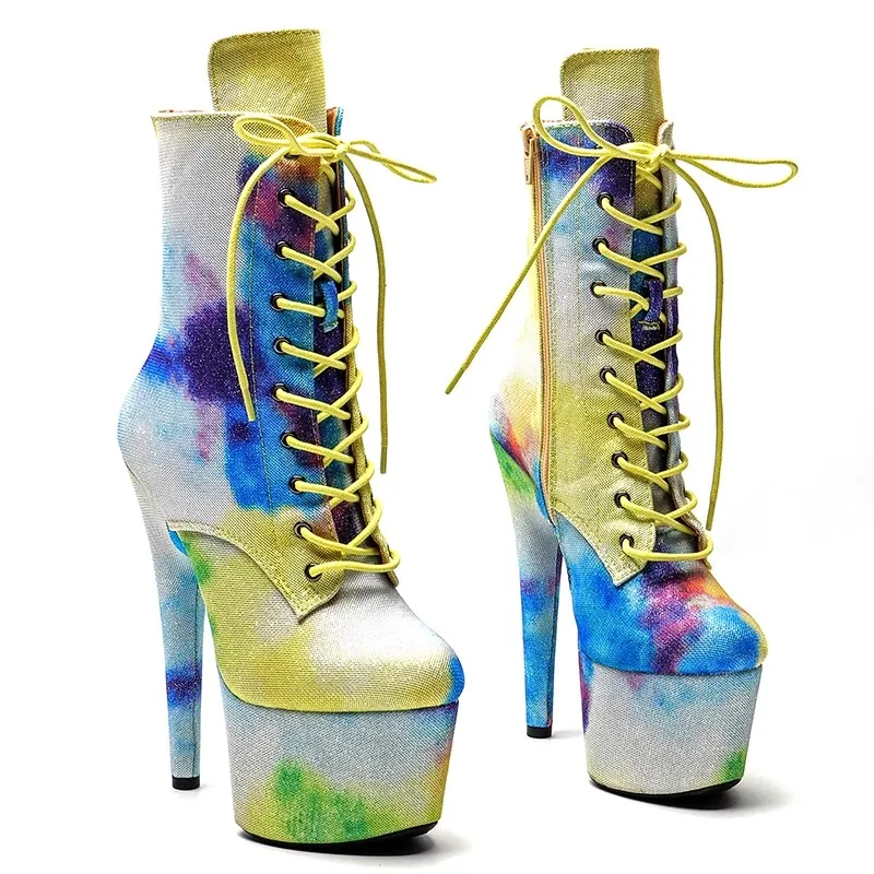 

LAIJIANJINXIA New Fashion PU Upper 17CM/7inches Pole Dancing Shoes High Heel Platform Women's Modern Boots 182