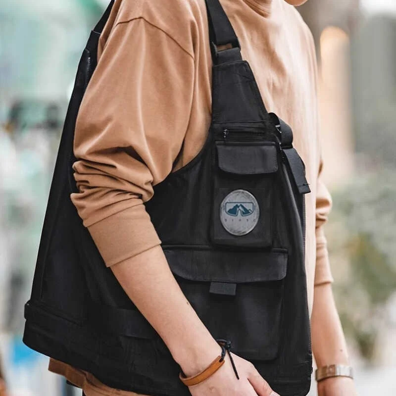 Loose Fashionable Pocket Vest Fishing Jacket Men's Outdoor Fapanese Workwear Functional American Vest Suspender Summer fisherman vest