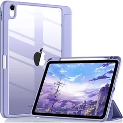 Sleek Fashion Tablet Case with Pencil Slot Cover for iPad Air6 11 M2 2024 (PURPLE)
