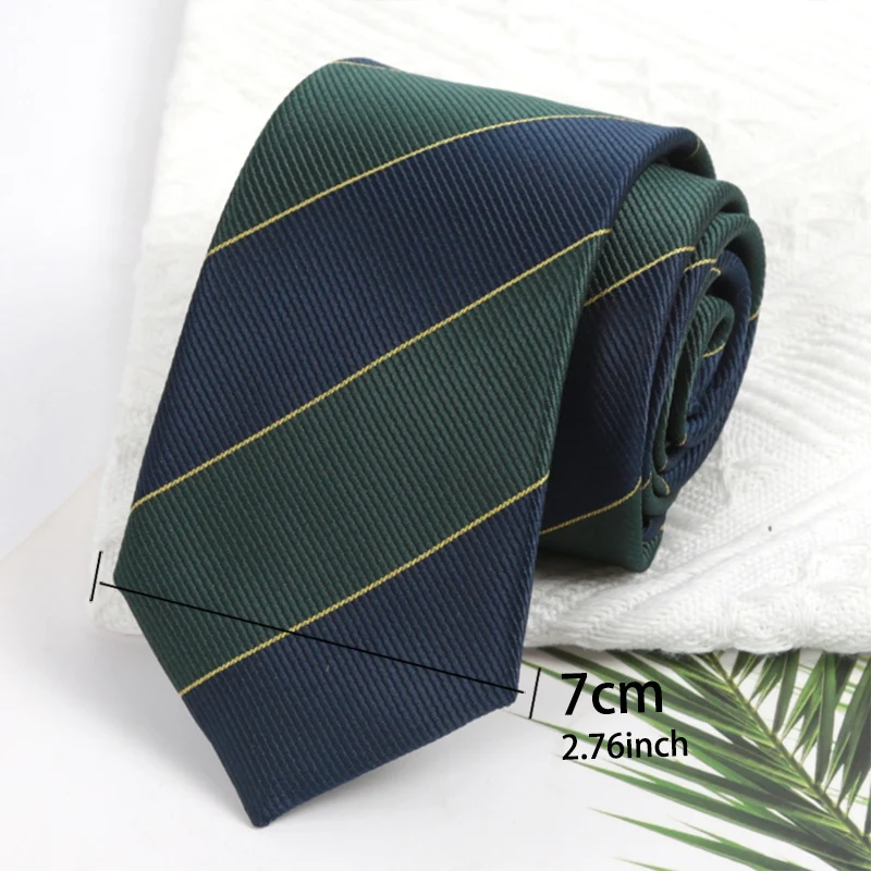 Ties for Men Women Fashion Wholesale Dark Green Navy Blue Stripe Male Polyester JK Necktie ​Party Wedding Clothes Accessories