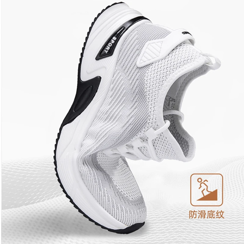 Summer Men's Invisible Height Increasing Shoes 8cm Breathable Mesh Comfortable Inner Height Increasing Shoes Casual Sneakers New