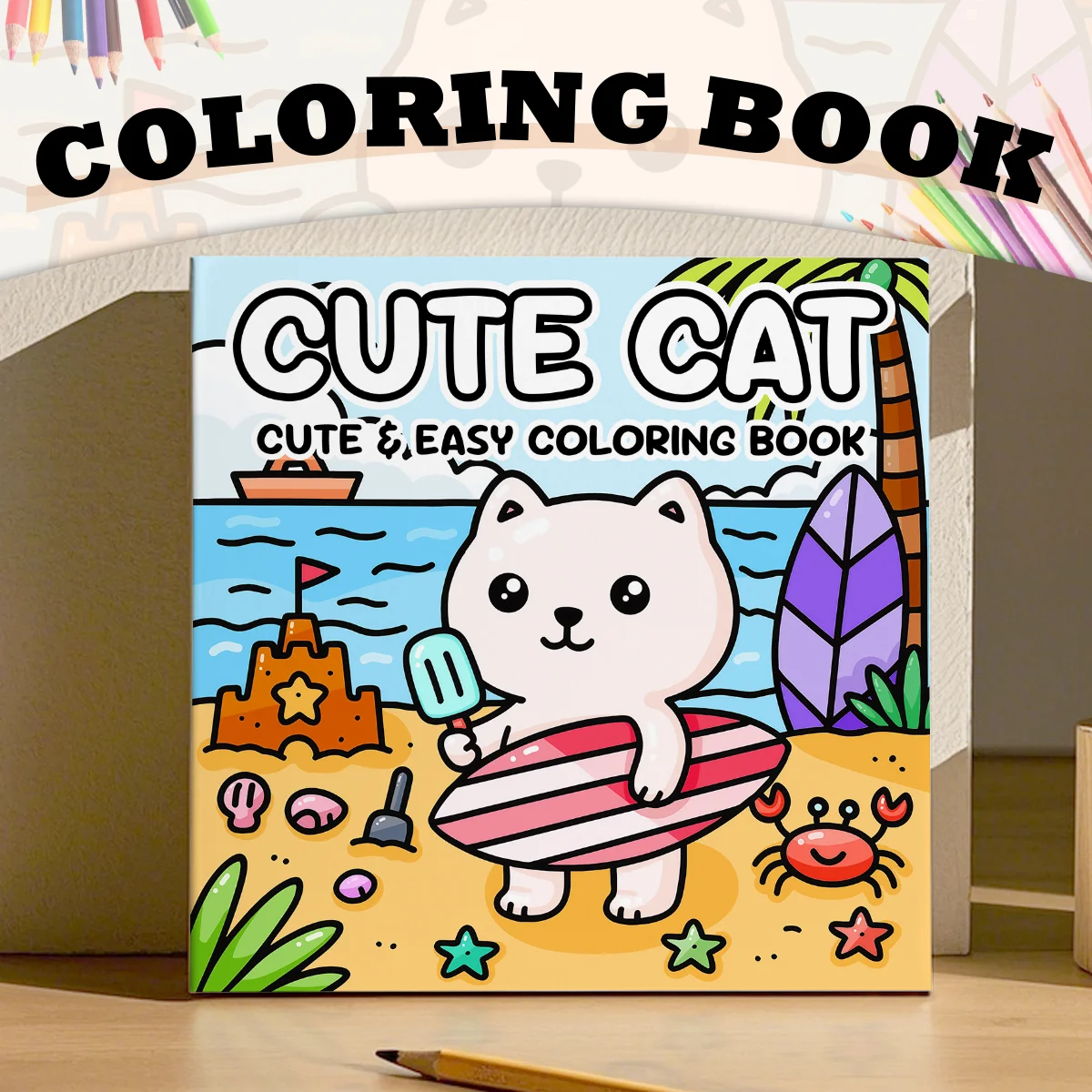 Whimsical Feline Coloring Book for Adults: Delightful and Relaxing Cartoon Patterns