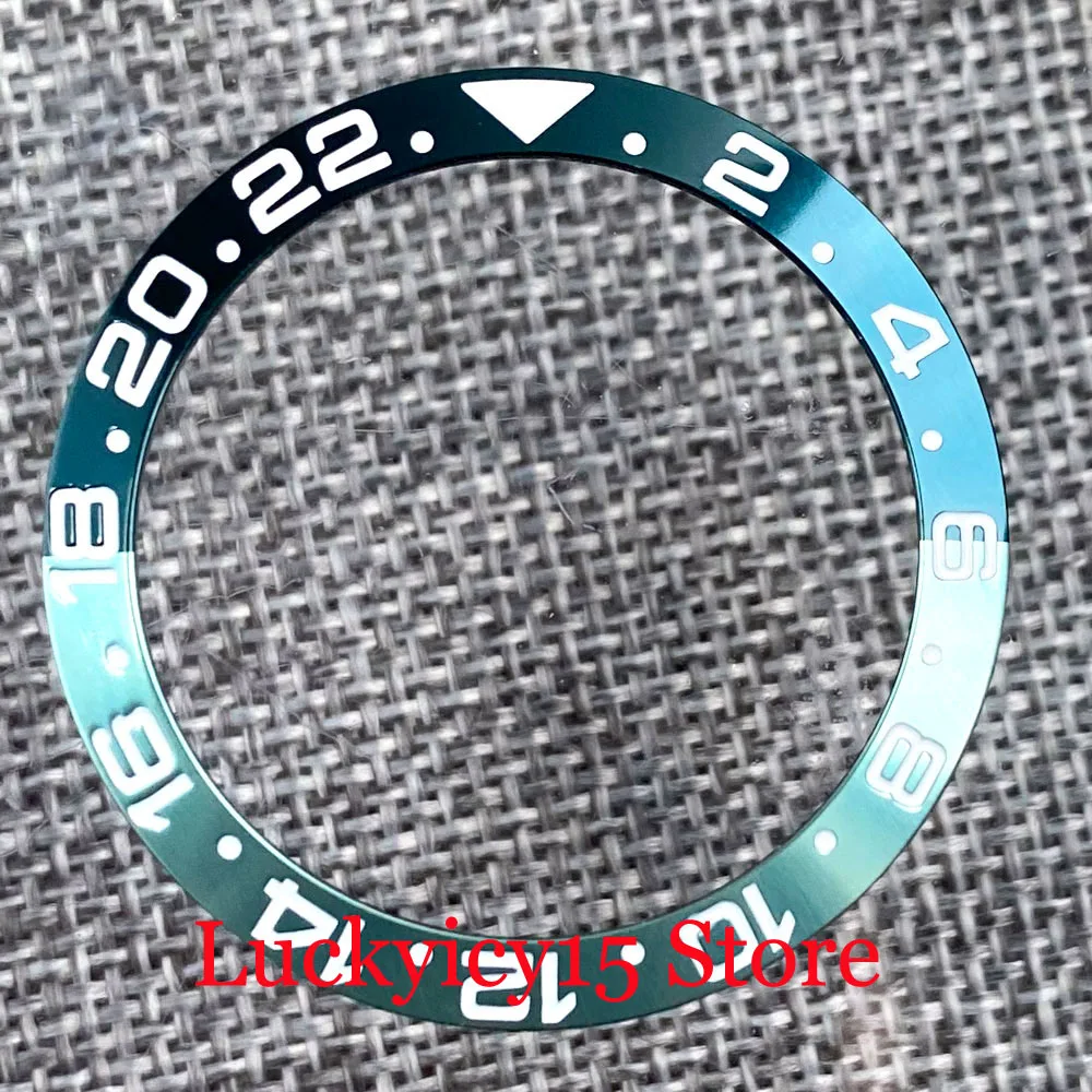 

New Arrival Alloy Aluminum Slope Sky Blue White/Orange 38mm*30.6mm Watch Bezel Insert Fit SUB/GMT 40mm Case