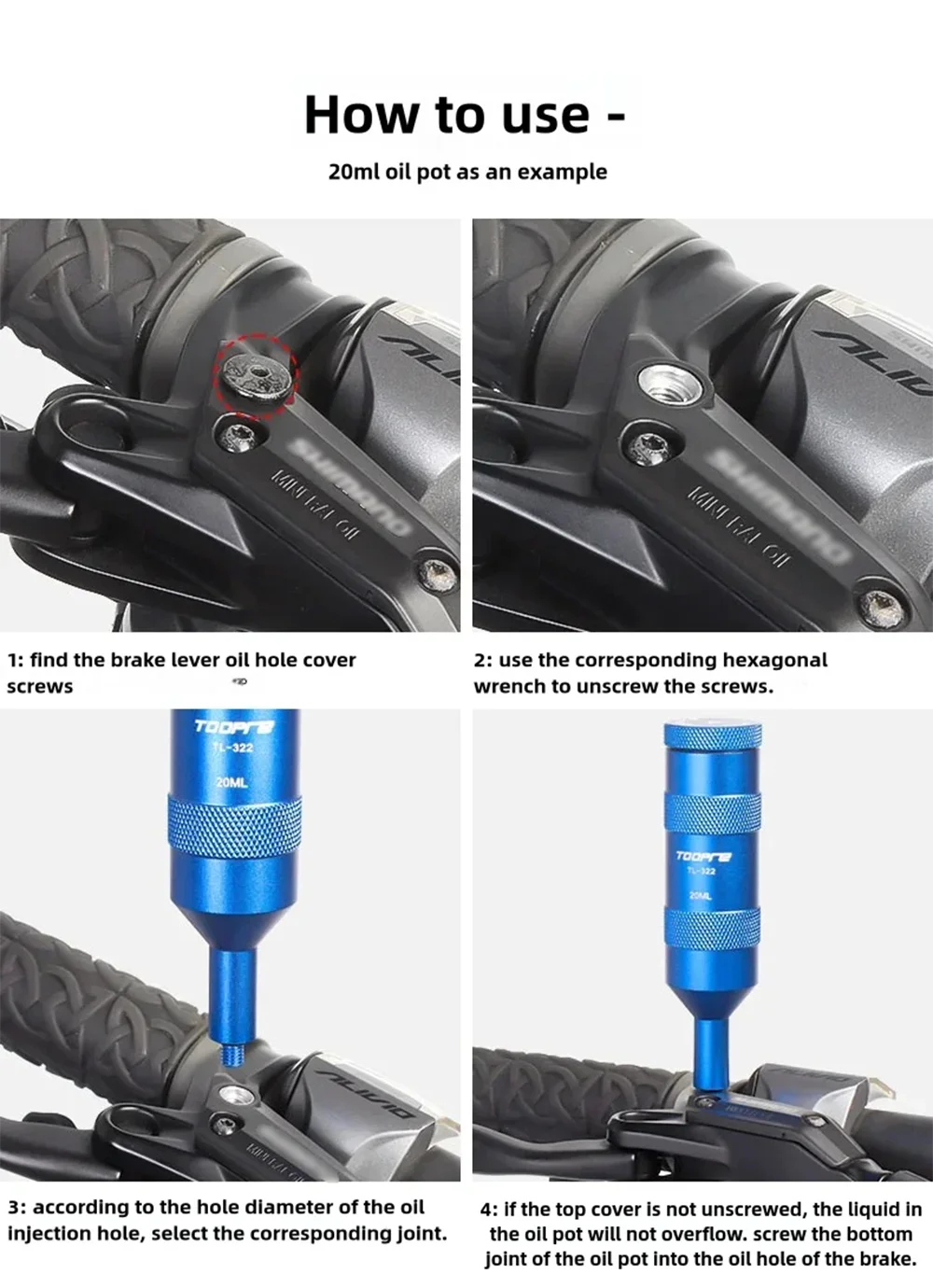 TOOPRE Fahrrad Öl Topf Tragbare Mountain Road Fahrrad Öl Lagerung Tank Radfahren Disc Bremsscheibe Bremse Öl Nachfüllen Werkzeug Outdoor Reparatur – Detail 13