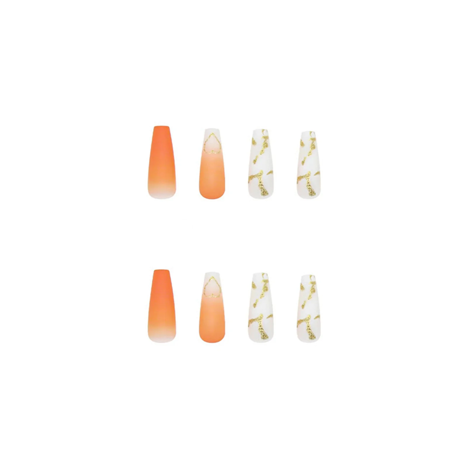 

Orange Gradient Press-on Nails Ultra-flexible Long Lasting Fake Nails for Nail Decoration Nail Art