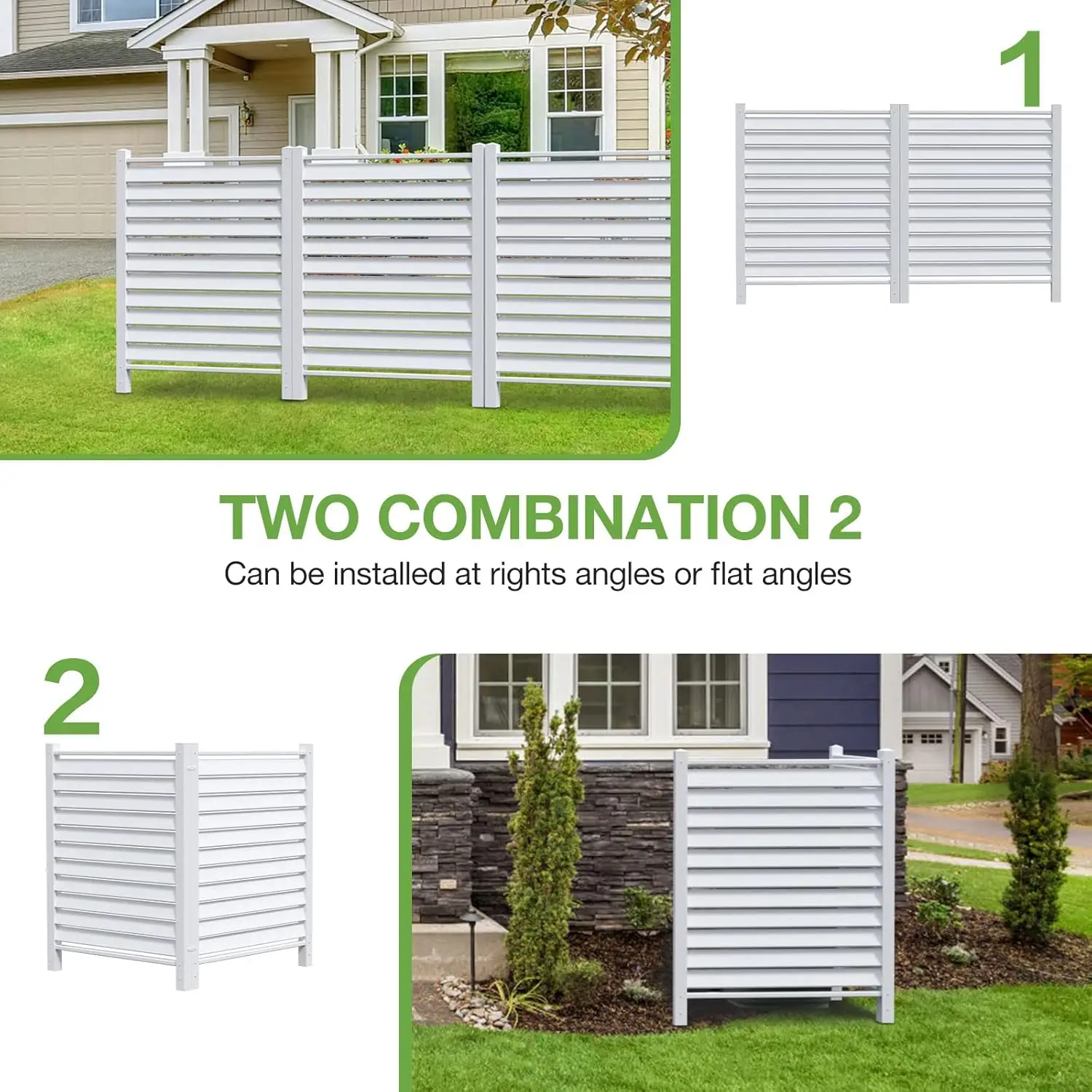 Outside 36" W X 44" H White No Dig Privacy Panels Pool Equipment Enclosure Outdoor Garbage Can Enclosure Outdoor Kit (2-Pack)
