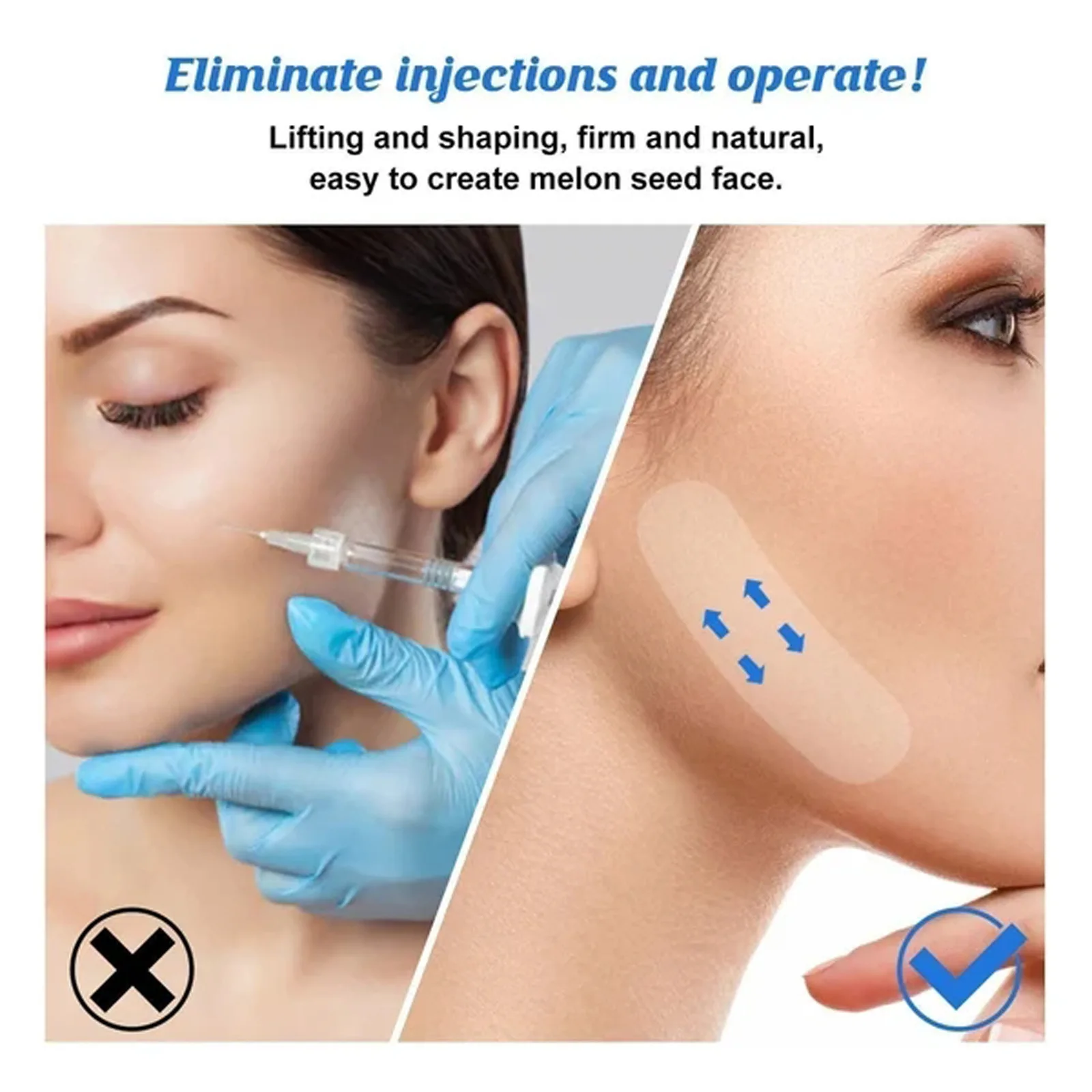 40Pcs Lifting Face Stickers Invisible Transparent Thin Face Patches Lift Tools V-Shape Face Wrinkle Sagging Skin Adhesive Tape 2