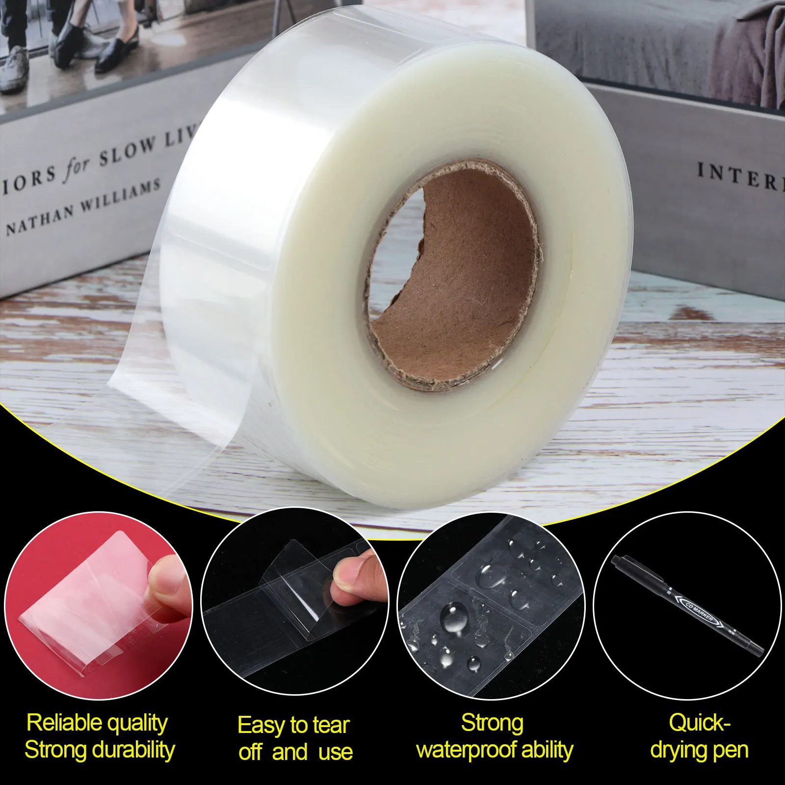 500 Pcs Label Protector Waterproof for Protecting Barcodes and 1PCS markers