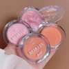 Embossed Petals Blush Peach Pink Orange Tint Makeup Blush Palette Cheek Contour Rouge Cosmetics Long-lasting Face Brightens 4