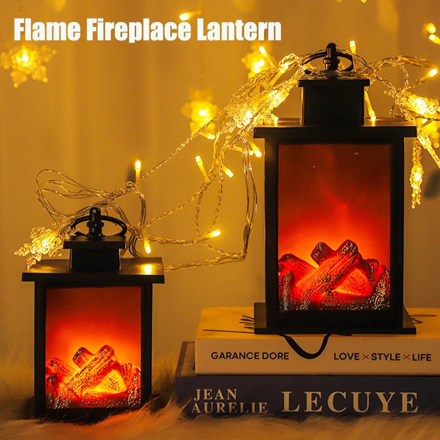 Fausse cheminée décorative 3D, lanterne de simulation de flamme, veilleuse  LED, cheminée à bûches, lampe de nuit, ornements, accessoires pour la  maison - AliExpress