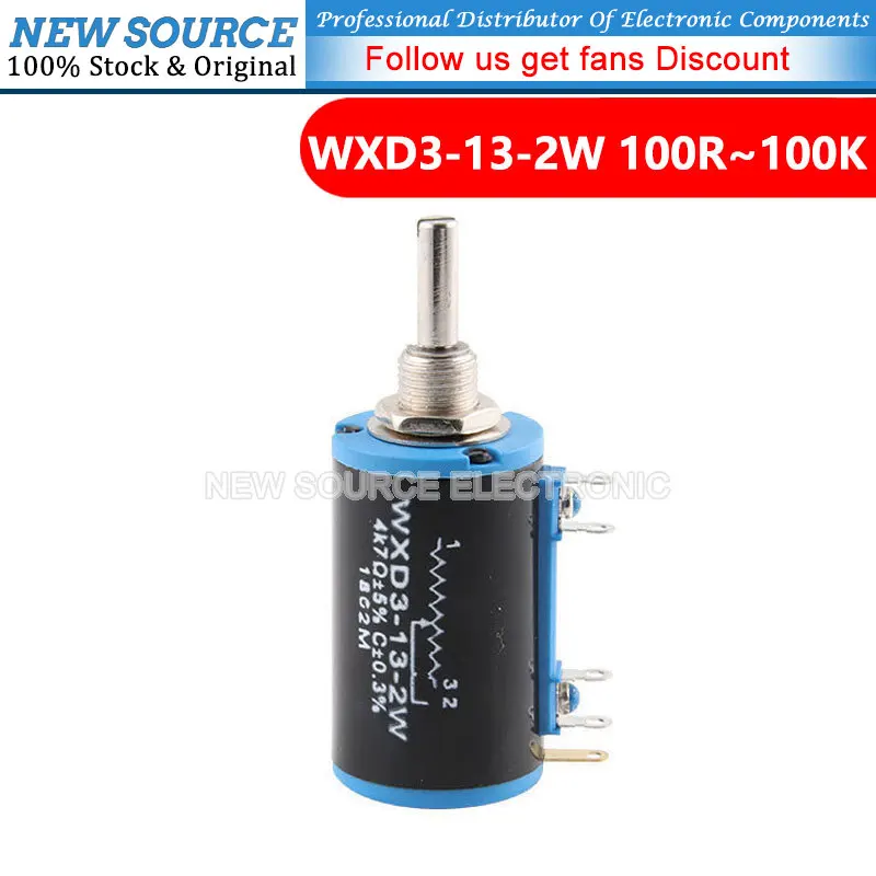 2PCS WXD3-13 Series 100 200 220 680 1K 2.2K 3.3K 4.7K 5.6K 6.8K 10K 22K 33K 47K 100K Ohm WXD3-13-2W Wirewound Potentiometer wxd3 13 2w 100 200 220 470 680 1k 2 2k 3 3k 4 7k 5 6k 6 8k 10k 22k 33k 47k 100k ohm wxd3 13 2w wirewound potentiometer