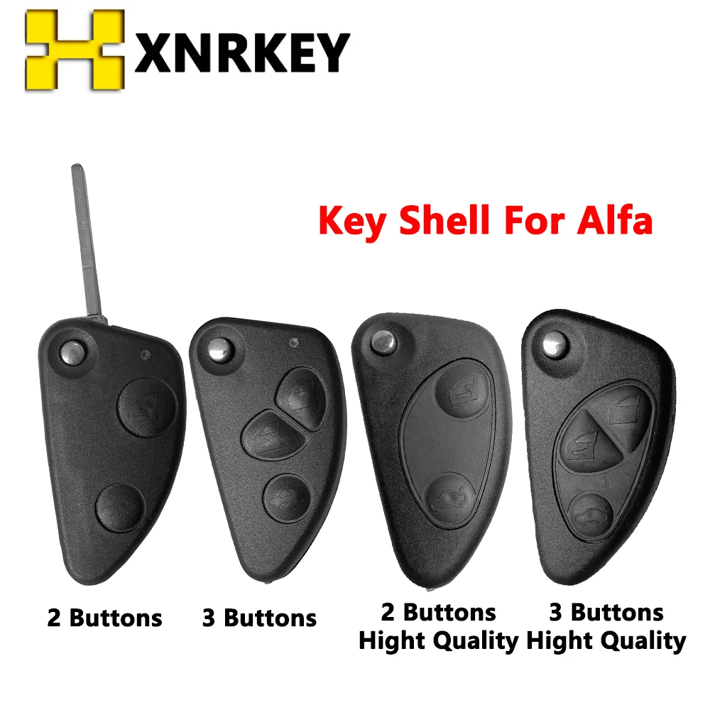 

XNRKEY Flip Folding Remote Car Key Shell For Alfa Romeo 147 156 166 GT Model Fob Replacement Case 2 3 Buttons