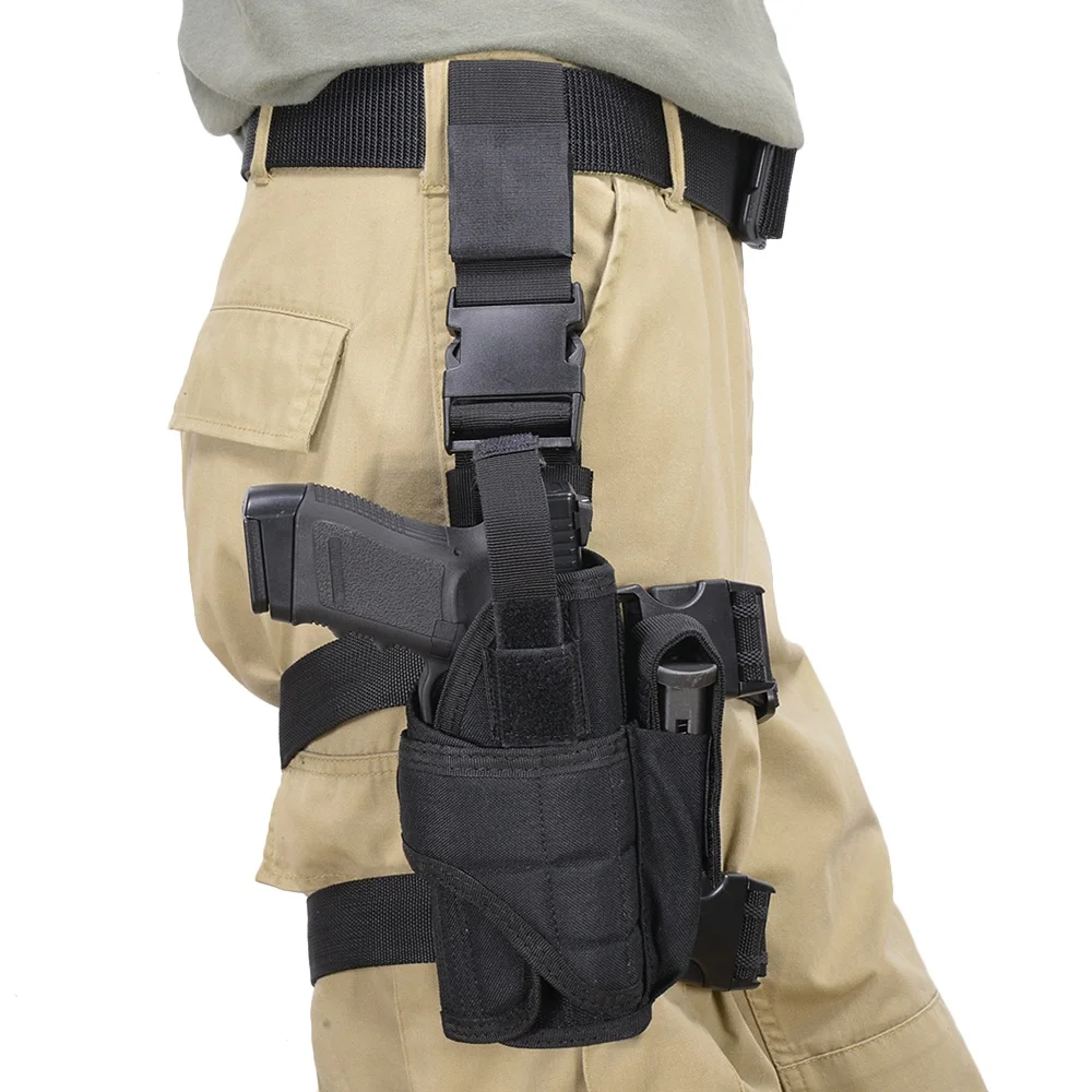 Pistol Holster Gun Holster Hunting Holster Universal Tactical Drop Leg Thigh Gun Holster Hunting Military Airsoft Glock Handgun Pouch Right Hand