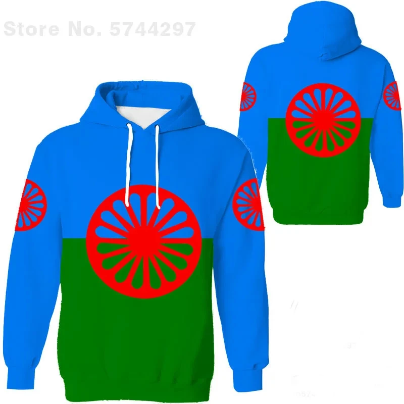 thumbnail image 1 of Sudadera con capucha para hombre de primavera y otoño de 2024, sudadera con capucha con estampado 3D de la bandera gitana romana, sudaderas con capucha de manga larga de gran tamaño para hombre, 1 of 4