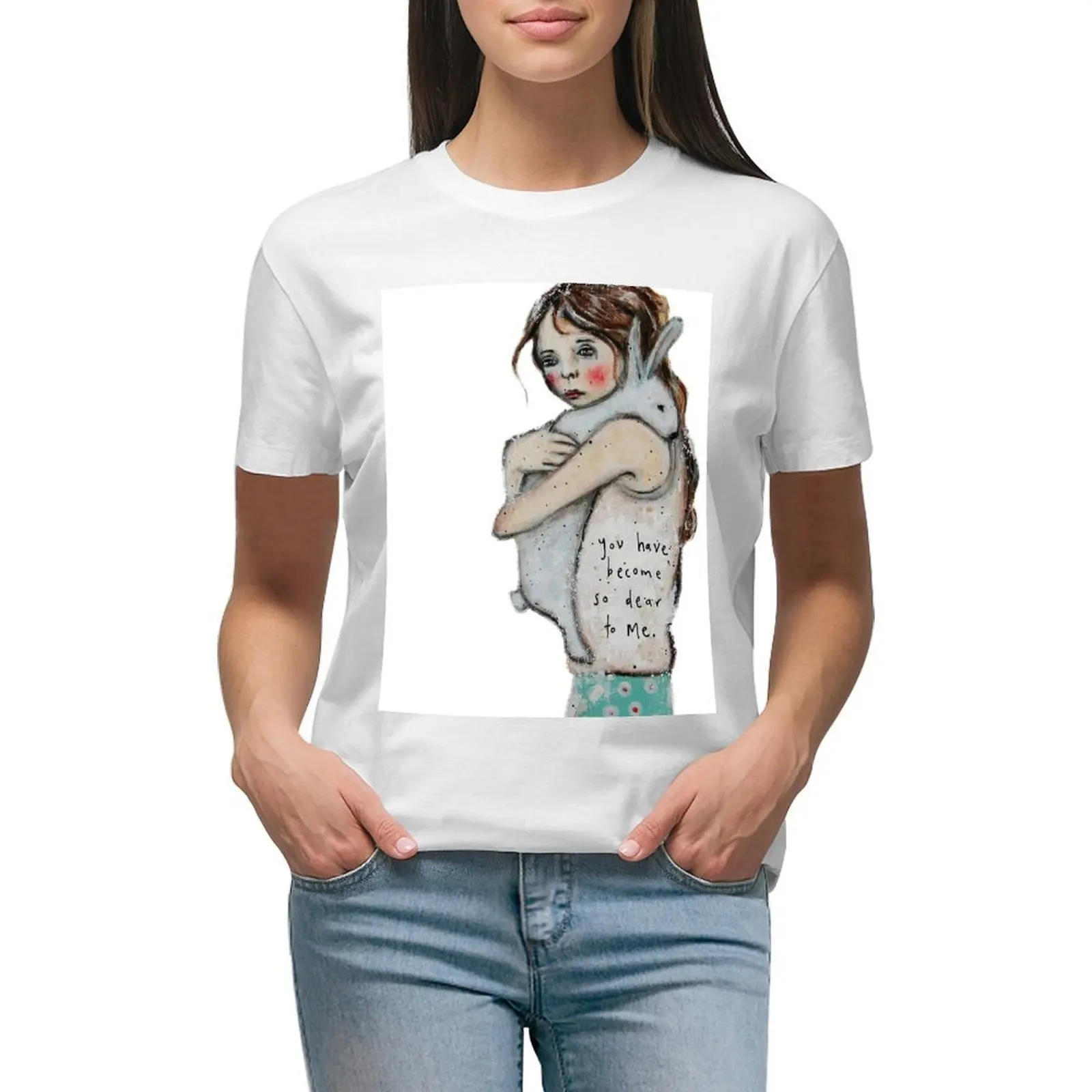 

You have become so dear to me T-shirt graphics Blouse Short sleeve tee oversized t shirts for Women