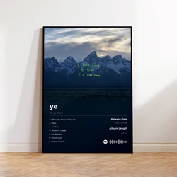 Aesthetic Kanye West Music Album Canvas Print Wall Art Decor - 40x50cm Black Frame (G1459-5)
