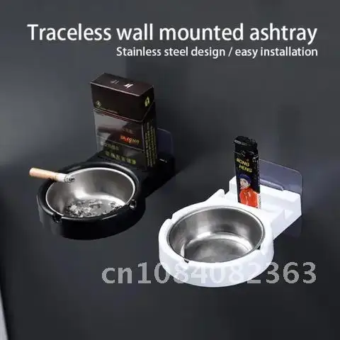 

Sticker Ashtray Non-marking Wall Paste Home Ashtray Simple Bar Smoking Indoor Cigarette Butt Storage Shelf Storage Tool Ashtrays