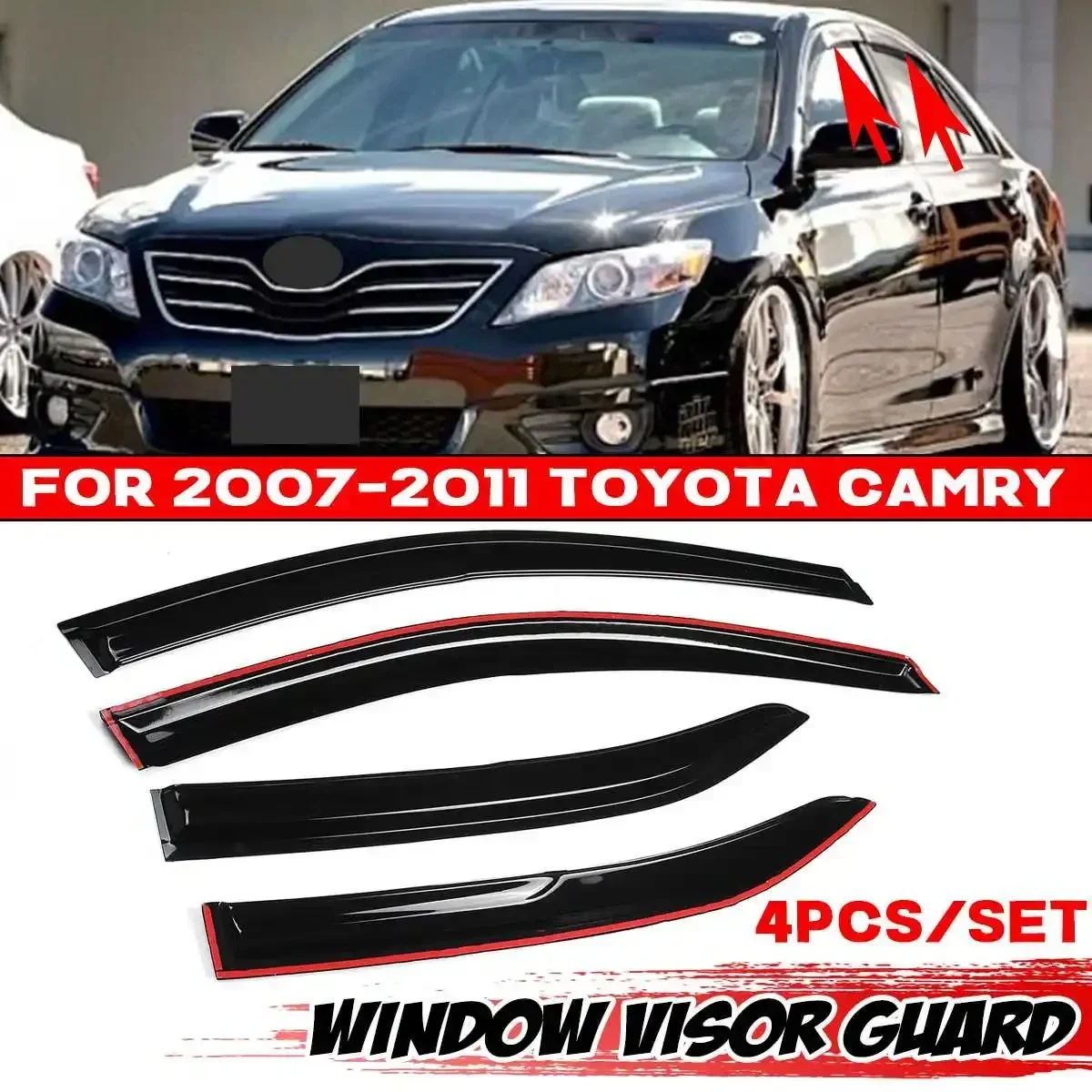 

High Quality Car Door Window Visor Guard Vent Window Visor Vent Sun Rain Guard For Toyota For Camry 2007-2020 Awnings Shelters