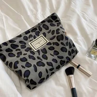 Large Women Leopard Cosmetic Bag Canvas Waterproof Zipper Make Up Bag Travel Washing Makeup Organizer Beauty Case 2024 1