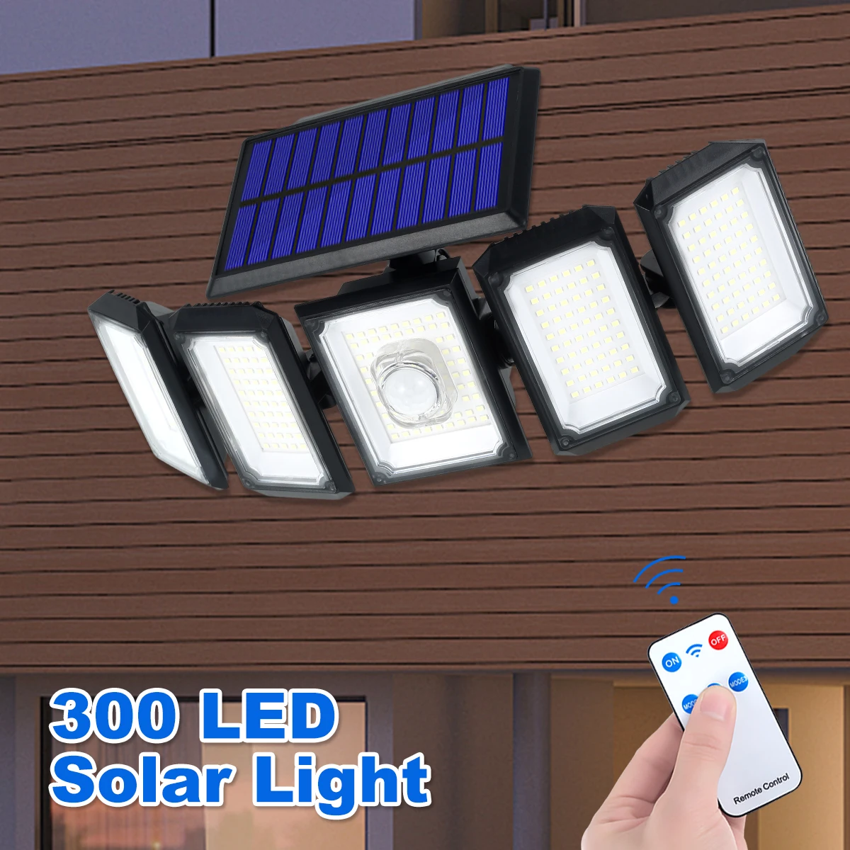 Lumières Solaires Extérieures, Lumières de Capteur de Mouvement Solaire  Sans Fil à LED à l'Extérieur; 3 Têtes Réglables, Éclairage Grand Angle à  360°, Étanche IP65, Lumière d'Inondation à LED de Sécurité 