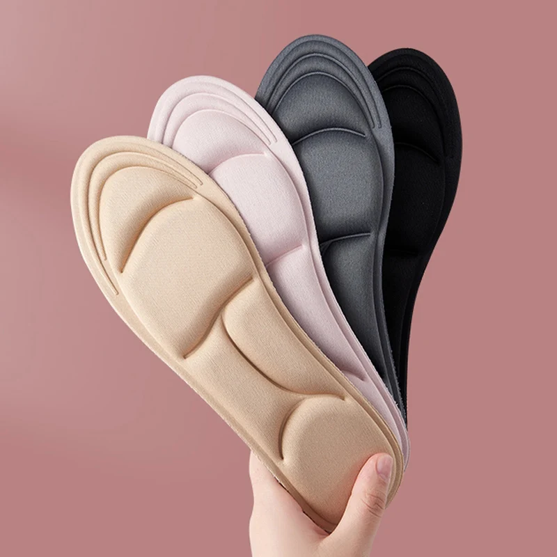 Sapato de espuma de memória 5D para mulheres e homens, cuidados com os pés, palmilhas ortopédicas de suporte para arco, palmilhas esportivas respiráveis para corrida_voghion.com