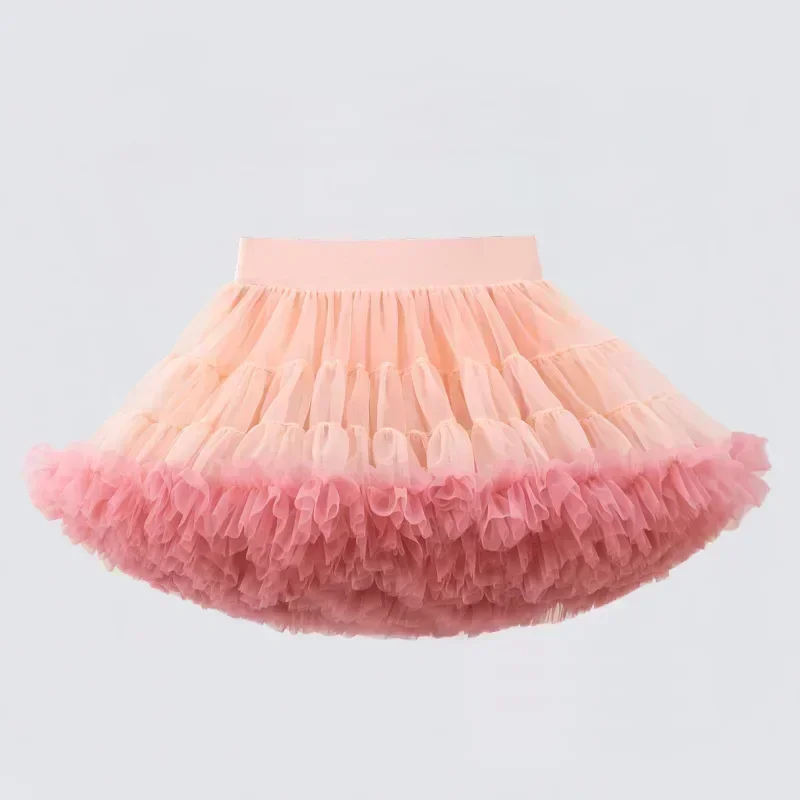 Ballet Tutu Skirt 1-8T Lace Girls Fluffy Chiffon Pettiskirt Solid Colors Girl Dance Skirt Christmas Tulle Petticoat ballet tutu skirt
