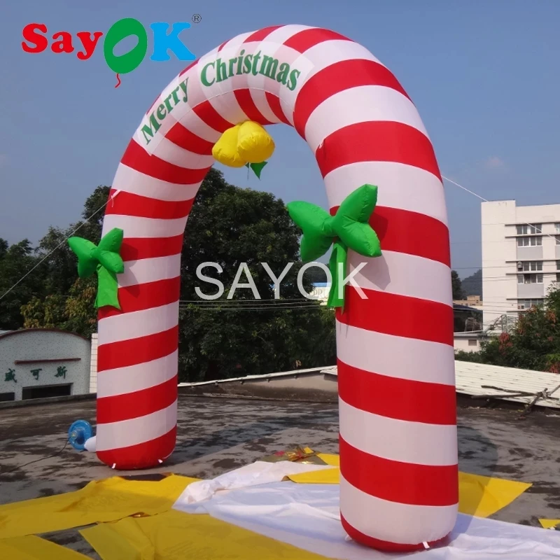 

6.56ft Inflatable Christmas Archway Decoration Inflatable Arch With Christmas Knot Decor For Outdoor Festivals Shows Party