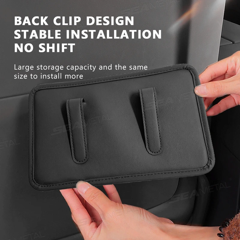 Premium PU Leather Car Storage Bag Organizer with Cup Holder