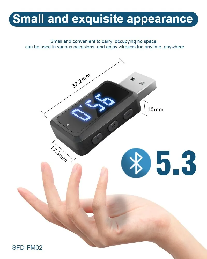 Car Bluetooth 5.3 Transmitter Receiver Handsfree Call Mini USB Power Car Kit Auto Stereo Wireless Audio Adapter For Fm Radio bluetooth adapter bluetooth audio receiver bluetooth transceiver adapter audio adapter bluetooth aux adaptor
