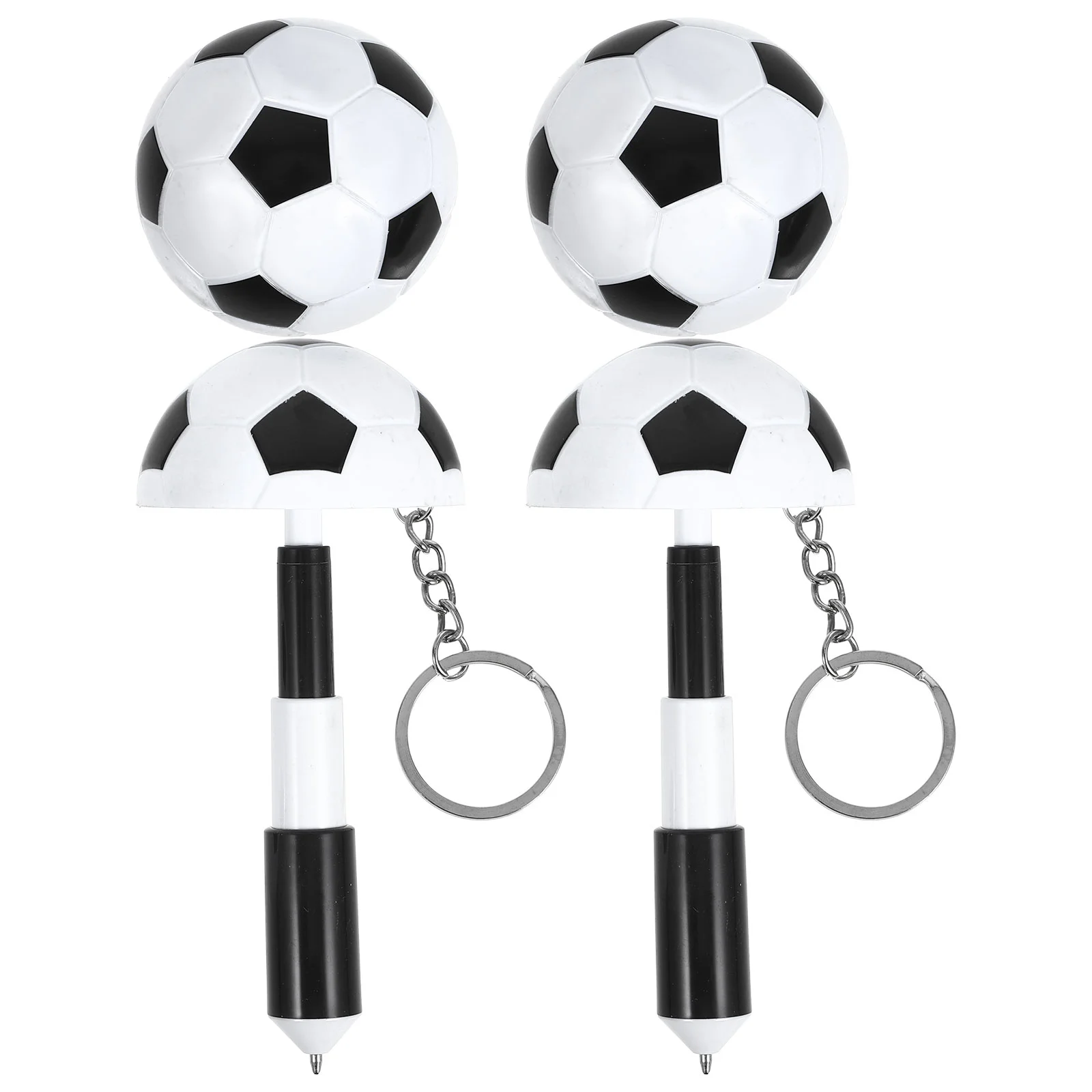 

2 Pcs Football Ballpoint Pen Pens Keychain Ballpointed Telescopic Plastic Toddler