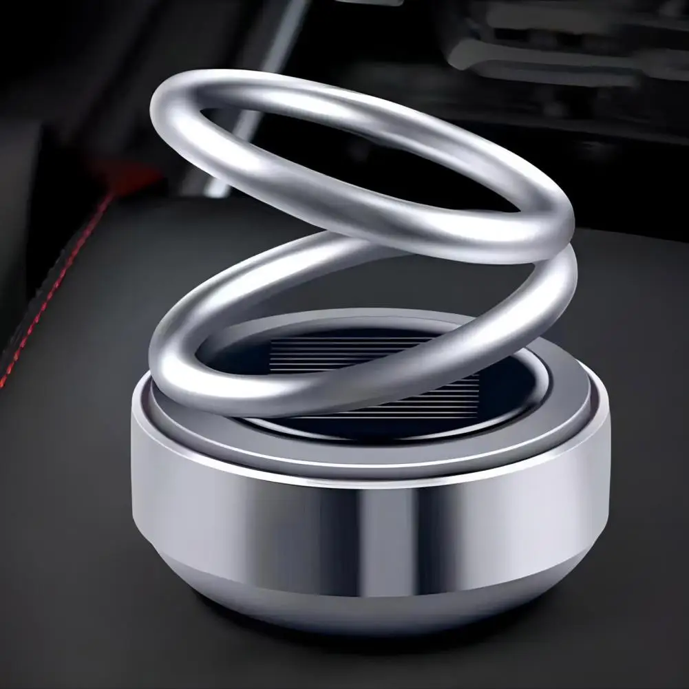 Car Air Freshener Solar Powered Double Rings Suspension Long Lasting Fragrance Deodorant Auto Aromatherapy Diffuser Ornament Int