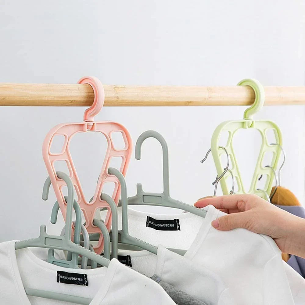 9-Hole Magic Clothes Hanger Closet Organizer Space Saving Multi-function Drying Racks Wardrobe Scarf Storage Cloth Hanger