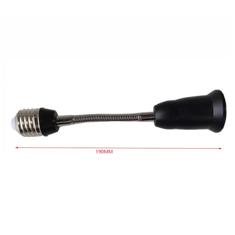 E27 to E27 Black 190mm Extended Lamp Holder LED Bulb Base Lamp Holder Electrical Long Socket