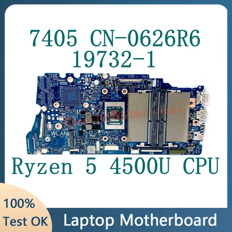 

Материнская плата CN-0626R6 0626R6 626R6 для ноутбука Dell Inspiron 7405, материнская плата 19732-1 с процессором Ryzen 5 4500U, 100% Протестировано, хорошо