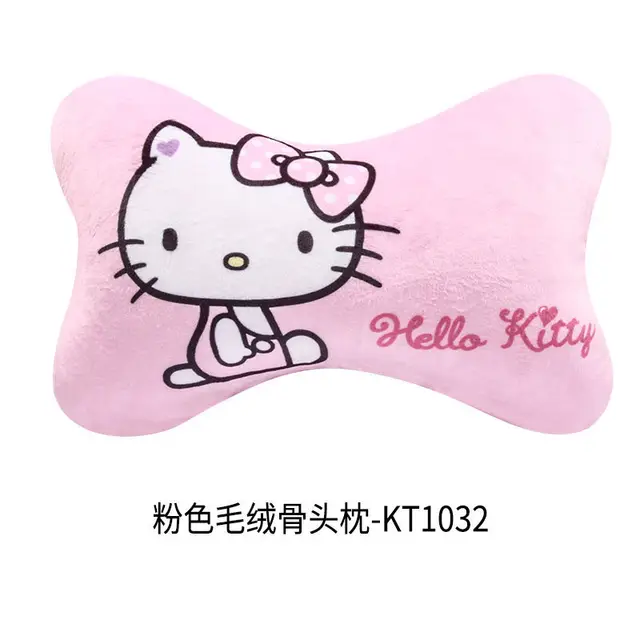 TAKARA TOMY Hello Kitty Cute Car Headrest Neck Pillow Winter Warm Plush Car Pillow 1