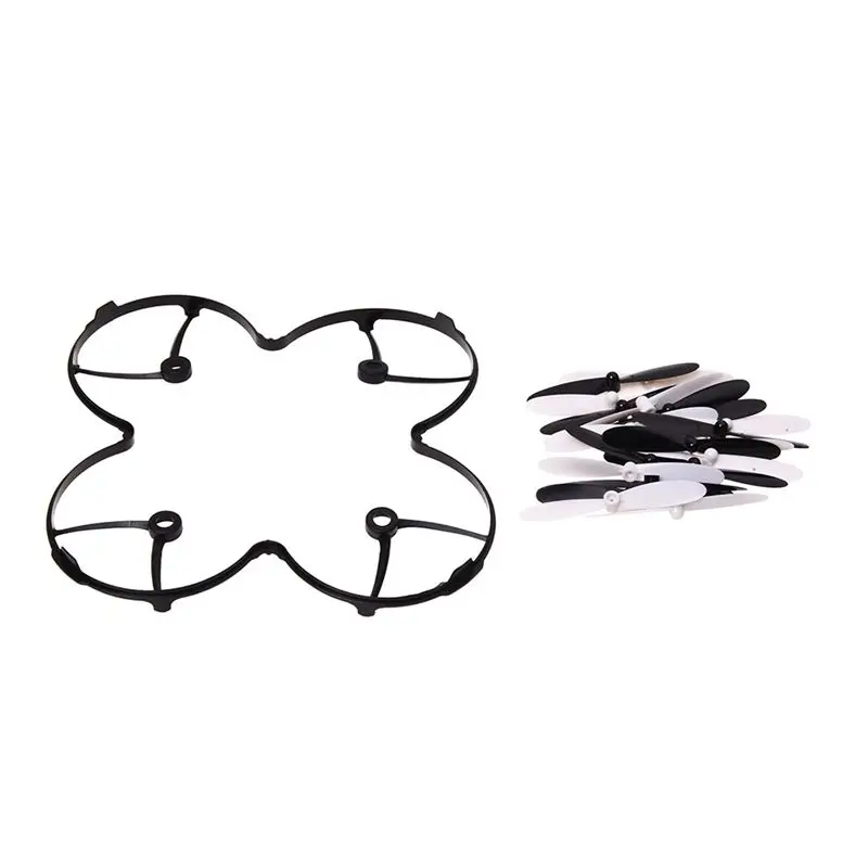 HUBSAN X4 H107 H107C H107D 쿼드콥터용 휴대용 80피스 세트 프로펠러 블레이드(헬리스 보호 커버 포함), 블랙+화이트