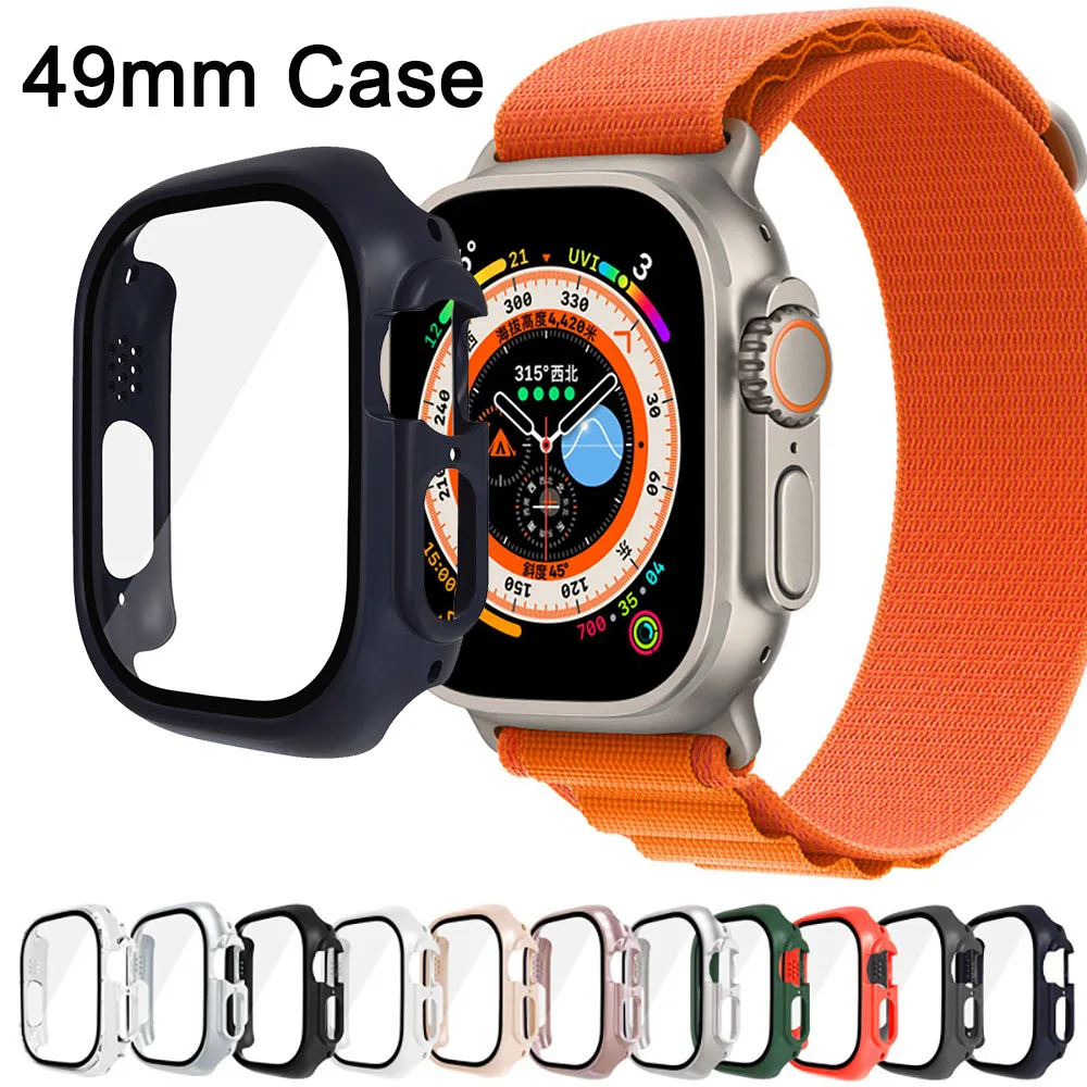 Apple için cam + kapak İzle vaka Ultra 49mm Smartwatch PC ekran