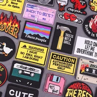 Warning Letters Embroidery Patch – “Good Vibes” Iron-On Thermoadhesive Applique for Jeans, Jackets, Bags & DIY Clothing