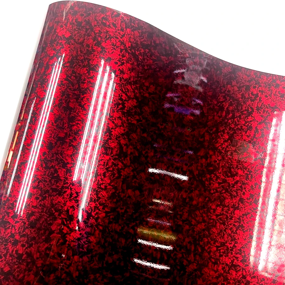 50Cm * 500Cm/Lotto Wrapping Vinyl Wrap High Glossy Forged Flower Carbon Red Silver Gold Sticker Per Adesivi Auto Con Copertura In Pellicola Per Auto