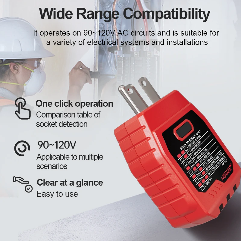 NOYAFA NF-827 Continuity tester socket line sequence detection and Digital Circuit Breaker Finder for home and industrialtesting 6