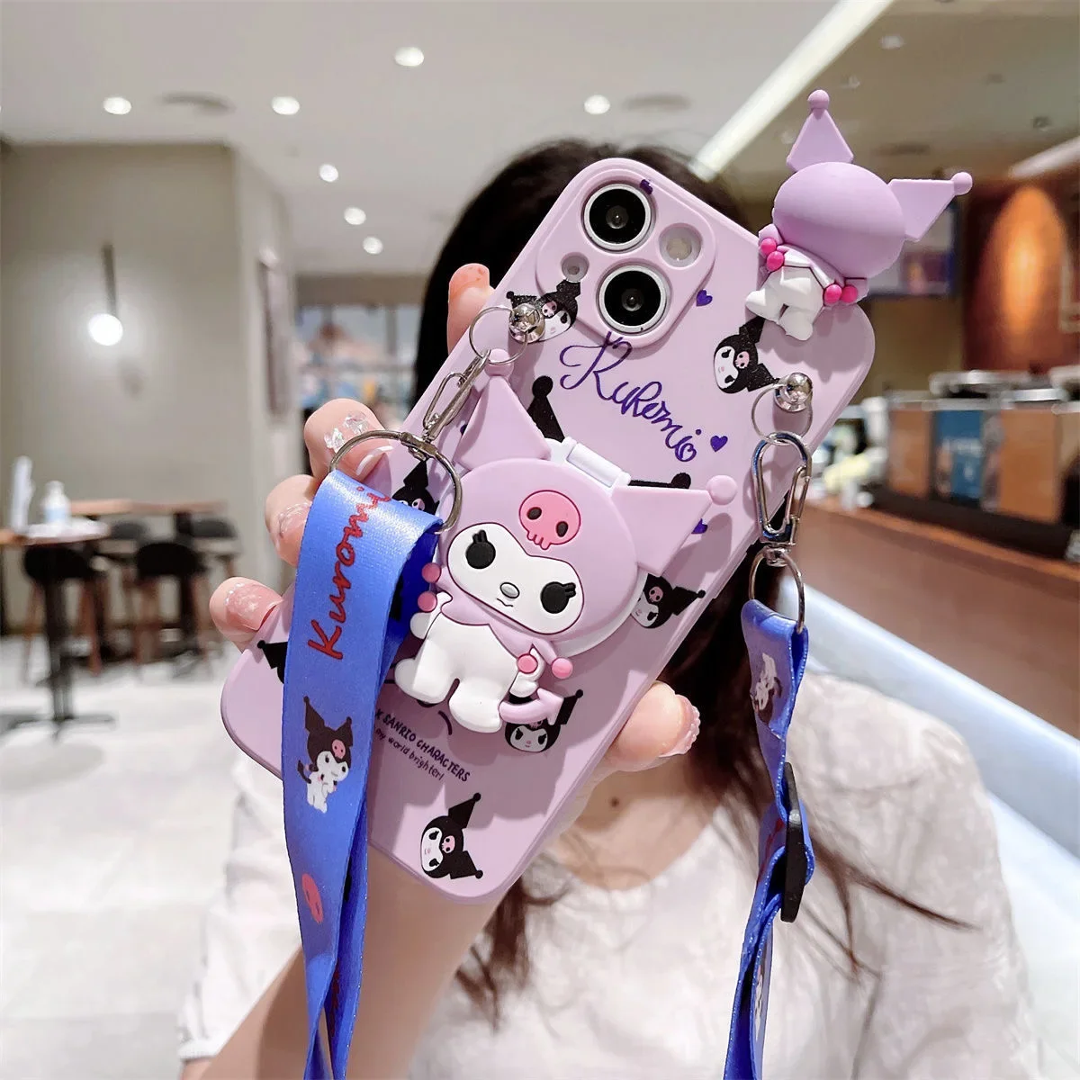 

Kawaii Sanrio Kuromi Cartoon Phone Cases For iPhone 15 14 13 12 11 Pro Max Mini XR X XS MAX 8 7 Plus SE Anti-fall Cover
