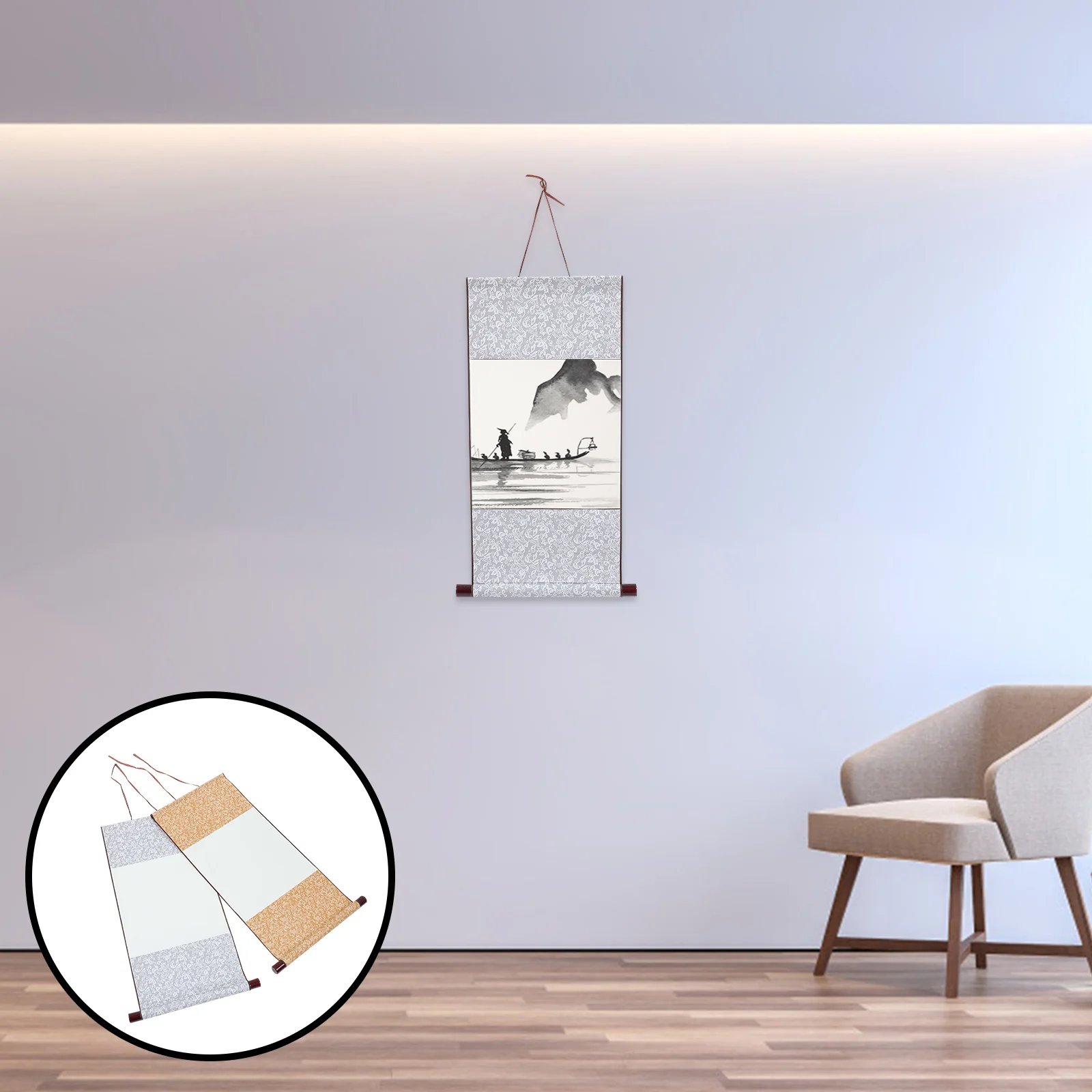 

Scroll Paper Chinese Calligraphy Blank Painting Scrollshanging Xuan Wall Mounting Ricewriting Roll Sumi Set Canvas Classic