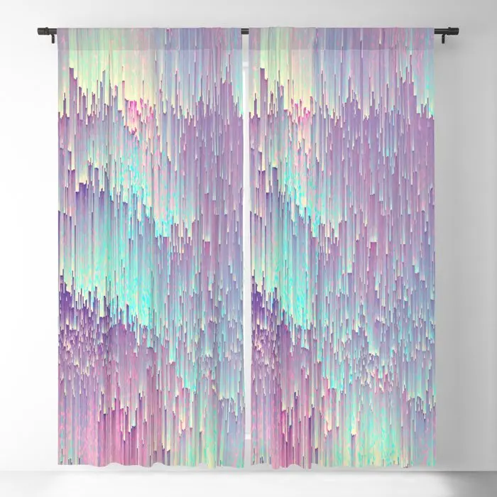 

Iridescent Glitches Blackout Curtains 3D Print Window Curtains For Bedroom Living Room Decor Window Treatments