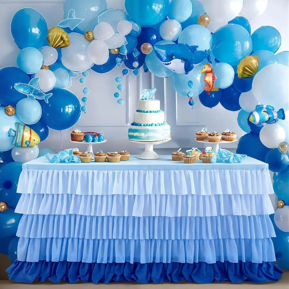 Children Birthday Party Supplies Table Skirt for Rectangle Round Tables Reusable for Ceremonies