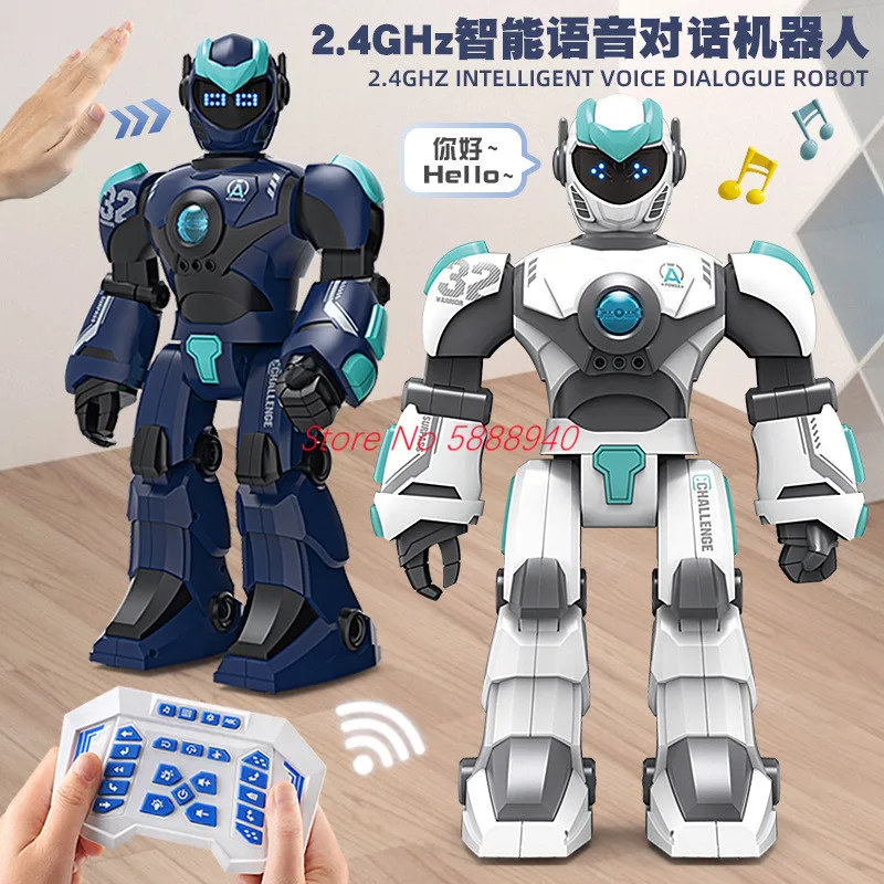 

40CM Large Smart Voice Dialogue RC Robot 2.4G Gesture Sensing Programming Sing Dancing 3 Remote Control Modes Robot Kids Gift