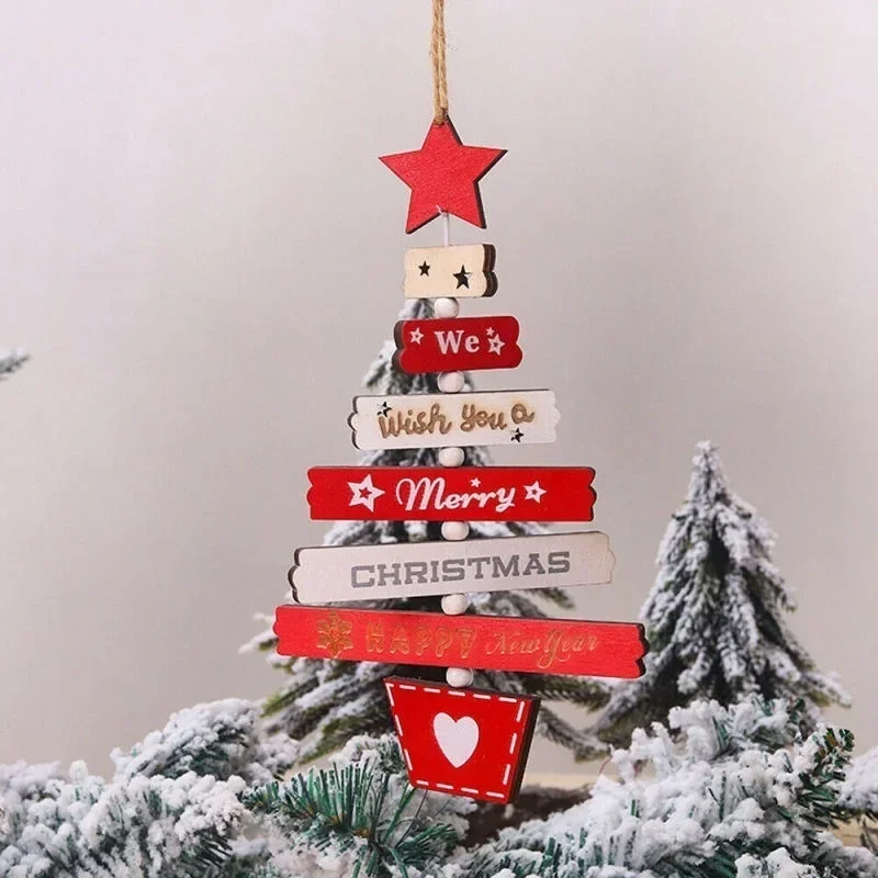 thumbnail image 3 of 1 pieza de colgante de madera con personalidad navideña para colgar en la puerta, decoración hecha a mano para árbol de Navidad, suministros de decoración para fiestas en el hogar, accesorios, 3 of 4