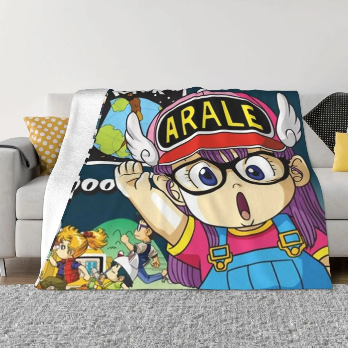 

Одеяла из кораллового флиса Dr.slump с рисунком аниме, семейное покрывало для спальни