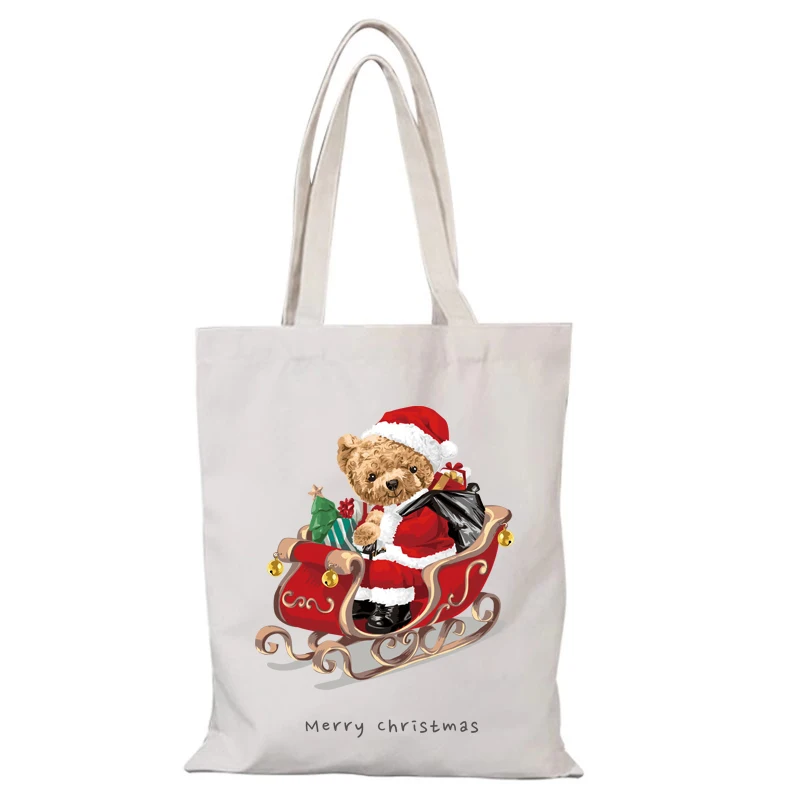 Cartoon Bär Frauen Handtasche Weihnachtsgeschenke Handtaschen Mode die Einkaufstasche Dame Taschen Eco Shopper Shopping Strand Tuch Leinwand Frau – Detail 8