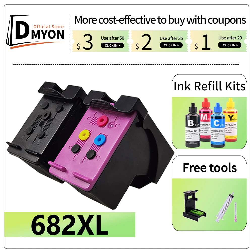 682 XL Ink Cartridge Compatible for HP 682XL 1216 2336 2775 2776 2777