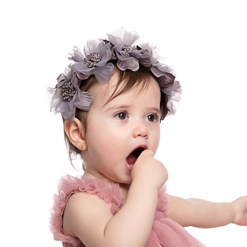 Fashion Flower Wreath Headband Baby Girls Headwraps Newborn Photography Props Gift Hair Bands Headwear Children Hair Accessories